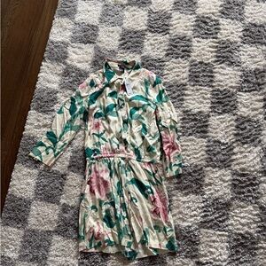 Ann Taylor Floral Long-Sleeve Romper